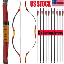 15-50lbs Traditional Recurve Bow Mongolian Horsebow for Archery Hunting Target