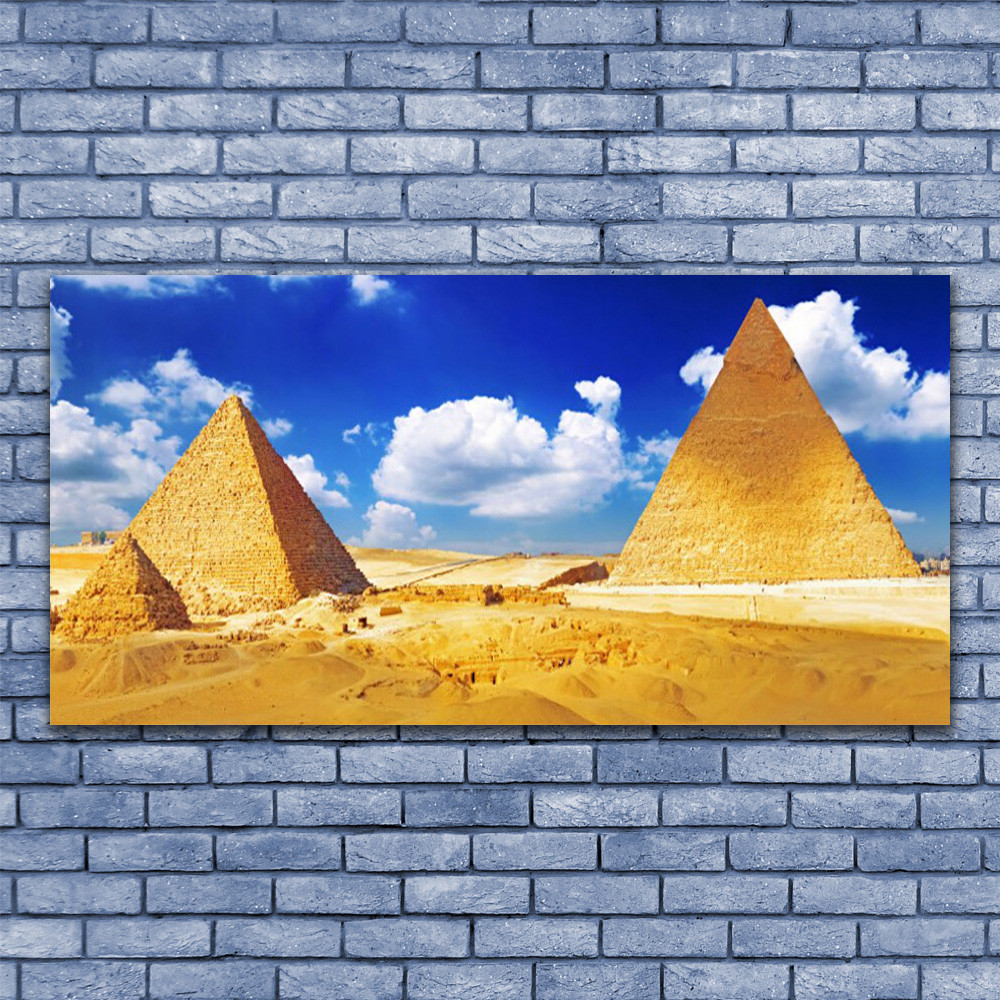 Tableau plexiglas désert et pyramides 140x70 cm pour salon