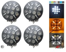 4x Three-functional Full Led Round Spot Light 9 12v 24v Jumbo Truck Van Bus