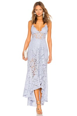 taliana white lace button back maxi dress Miss Circle Women's Oberon White Cotton Eyelet Lace-Up Back Maxi Dress main image 1