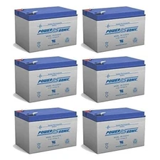 Power Sonic Battery Replacement PS-12120F2 PS-12120 F2,12V 12AH EA. - 6 Pack