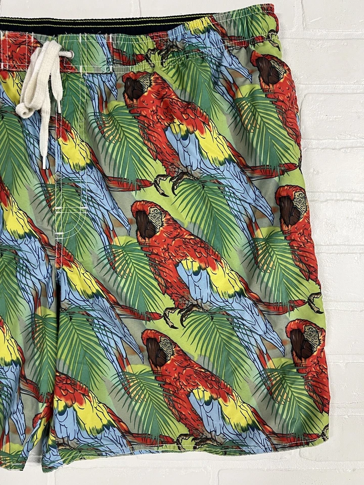 Bañador Newport azul para hombre 2XL estampado de loro bolsillos con cordón tropical  Foto 3 de 4