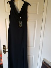 MISSFIGA BLACK SLIT MAXI DRESS SIZE UK 10 EU 38