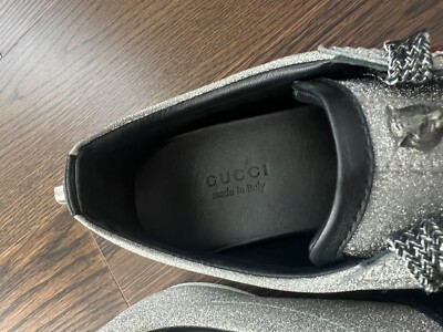 100% AUTH GUCCI BAMBI GLITTER STUD SILVER SNEAKERS Womens | eBay