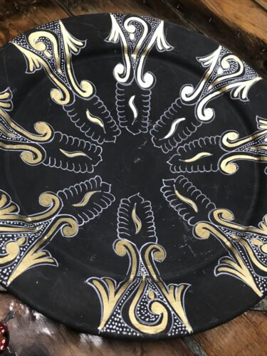 Maroc Dekoschale Obstschale Schüssel Dekoration Tischdekoration schwarz Gold - Imagen 1 de 6