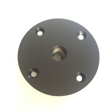Aluminium Threaded Speaker Mounting Top Hat For M20 Threads Tapped Poles Black