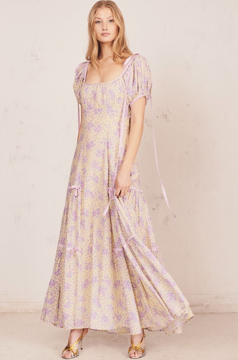 LOVESHACKFANCY Jessie Cotton Maxi Dress Size 4 | eBay