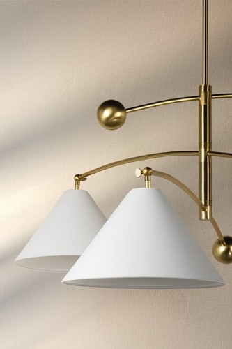 3 Light Mid Century Brass Chandelier Light Sputnik Pendant Fixture Modern Brass - Picture 3 of 5