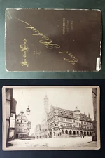 Carl Herbert, Germany, Rothenburg, town hall vintage albumen print, carte cabi