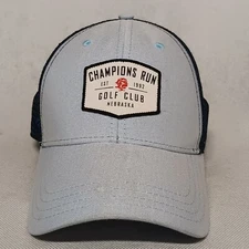 Pukka Champions Run Golf Club Omaha NE Ballcap Hat Blue Snapback Mesh Back