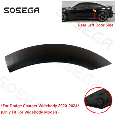 Rear Left Door Side For Dodge Charger Widebody 2020-24 Matte Black Flare Molding