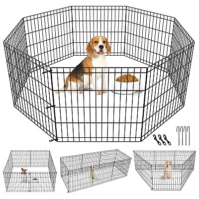 #ad 24quot; 8 Panel Dog Playpen Portable Pet Play Pen Puppy Exercise Fence Kennel Yard $28.58