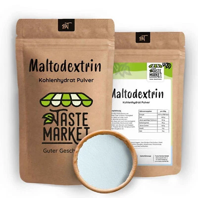 TASTE MARKET Maltodextrin Pulver GRÖSSENAUSWAHL Kohlenhydrat Pulver für Sport & Fitness