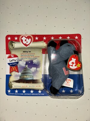 American Trio 2000 Ty Beanie Babies McDonald Election Year Lefty Righty Libearty