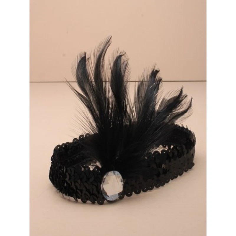 NUEVO Negro Lentebrilla con Piedra Ovalada Cinda Cabeza Bandeaux Festivales Moda Foto 3 de 4