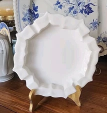 9" Rare Milk Glass Ashtray Gothic Shape