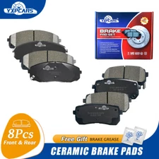 Front & Rear Ceramic Brake Pads For 2015 2016 2017 2018 2019 Kia Sedona