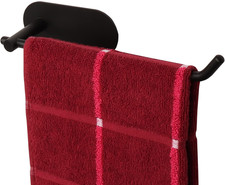Hand Towel Holder, No Drilling Stick on Wall Towel Bar, 8.35 Inch Matte Black