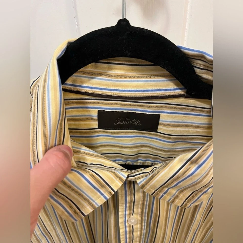 Camisa de vestir Tasso Ella 100 % algodón a rayas talla XL Foto 3 de 4