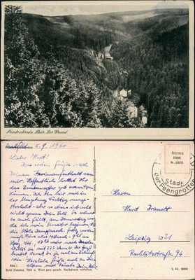 Ansichtskarte Friedrichroda Blick auf den Ort, der Grund 1960