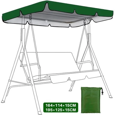 MARKENLOS Ersatzdach Hollywoodschaukel Dach WASSERDICHT Gartenschaukel Dachbezug 3 Sitzer