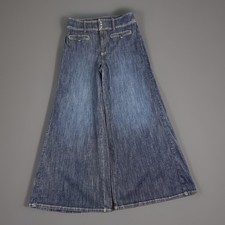 Pilcro Jeans 32 Womens Anthropologie High Rise Wide Leg Trouser Dark Wash Button