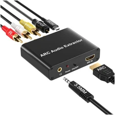 Compact HDMI to RCA Audio Converter with 5.1 Channel Output & Optical Support