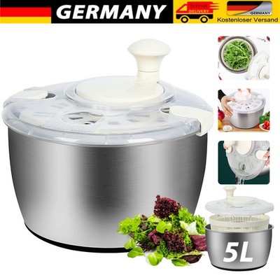 Salatschleuder Salattrockner 5L Gemüseschleuder Gemüsetrockner Salad Spinner DE