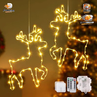 LED Weihnachtsdeko Fenster 120 Lichter Warmweiß 8 Modi Mit Fernbedienung 2 StüCk