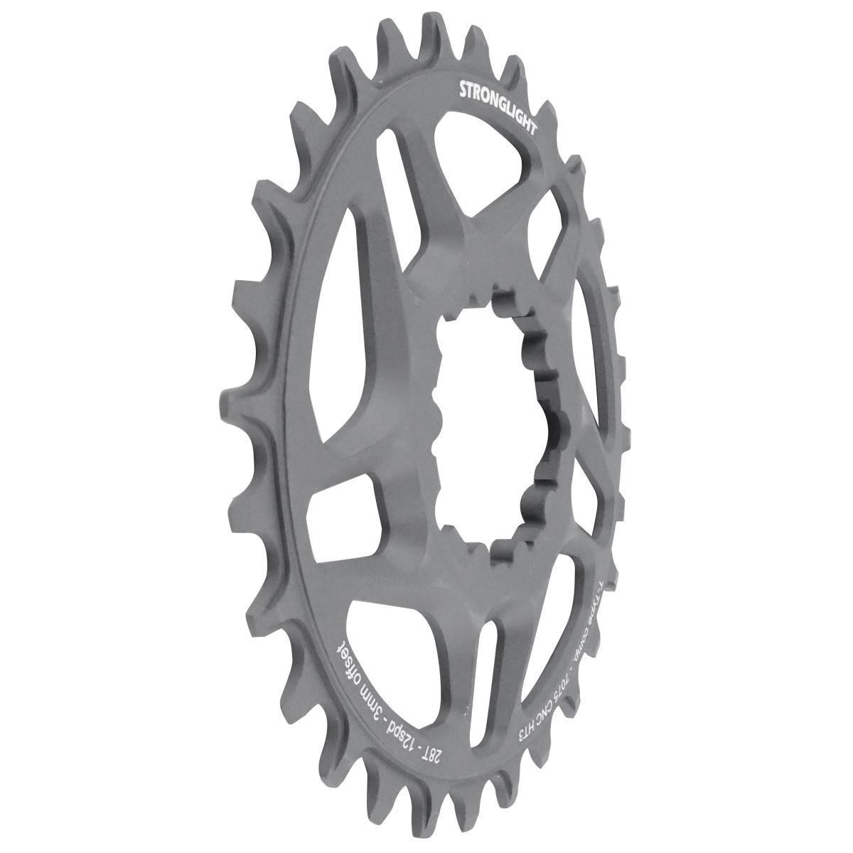 Plateau VTT pour pédalier SRAM X01 Stronglight noir alu 28T spécial parcours montagne