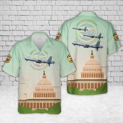 USAF MQ-9A Reaper 78th ATKS Bushmasters Creech AFB Hawaii Shirt Summer Button Up