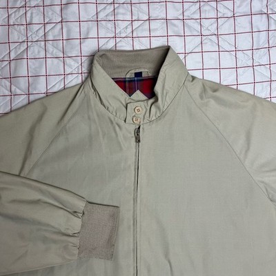 COOPER SPORTSWEAR Mens Beige Harrington Jacket Plaid Lined Size XL