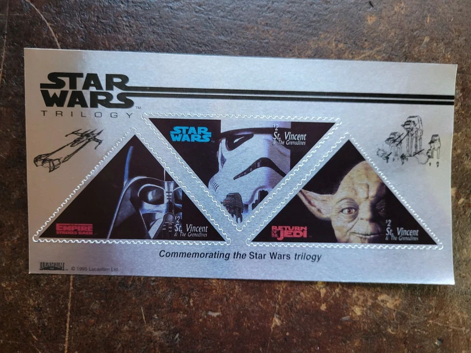 STAR WARS TRILOGY DISPLAY FOLDER - 12 STAMPS ON 2 MINI-SHEETS W/CERTIFICATE - Image 4 of 4
