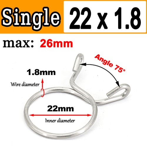 Single/Double Wire Spring Clips / Silicone Hose Pipe Air Fuel Band Tube Clamp - Picture 52 of 98
