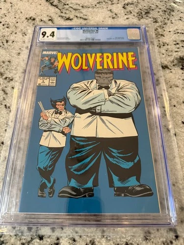 Wolverine # 8 CGC Graded 9.4 Marvel Comic Book Hulk Mr. Fixit 1989 X-Men JH24