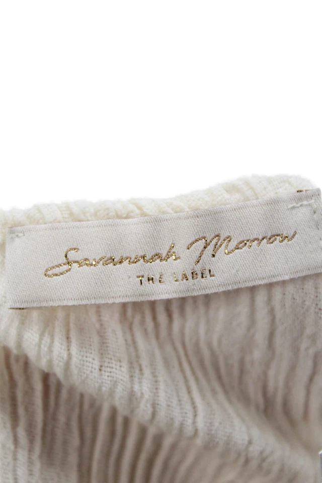 Savannah Morrow Women White Maxi Slip Dress High Neck Tie Sleeveless Size L - Image 4 of 4