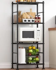 Storage Shelves - 4 Tier Shelf Organizer, Heavy Duty Garage Shelving Unit wit...