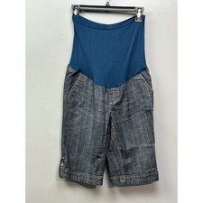 American Star Maternity Denim Shorts Capri Blue Jean Over Belly Size S