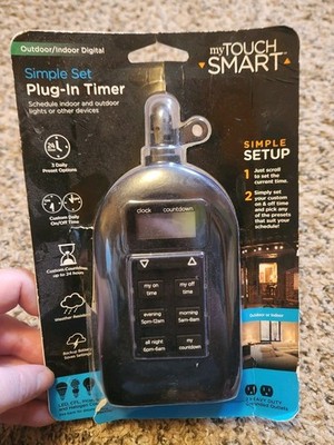   My Smart Touch Simple Set Outdoor/Indoor Plug-In Digital Timer New Open Box