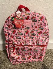 Strawberry Shortcake Girls Pink Red Mini Zip Backpack All-Over Print Pockets