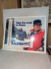 1983 Working ~Raleigh Cigarette Advertising Thermometer Metal Sign Kenworth Semi
