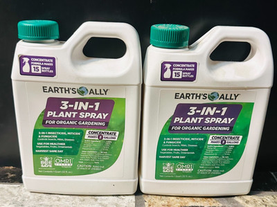 Earth's Ally 3-in-1 -INSECTICIDE, MITICIDE& FUNGICIDE Concentrate ORGANIC-2piecs