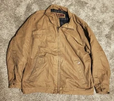 Dri Duck Maverick Canvas Jacket Mens XL Blanket Flannel Lined Brown Work