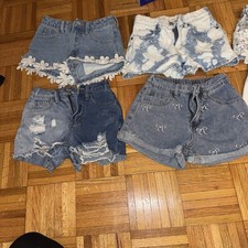 Girls Jean Shorts, Bulk Size 7 Pairs. Zara, And SHEIN. All Size 8.