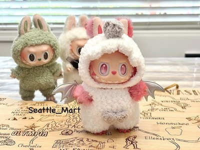 Handmade White Angel Outfit Clothes for The Monsters Labubu Small Plush Doll