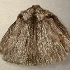 Saga Fox Silver Fox Fur Coat Real Thick Vintage Jacket Shoulder No Name Tag 40cm