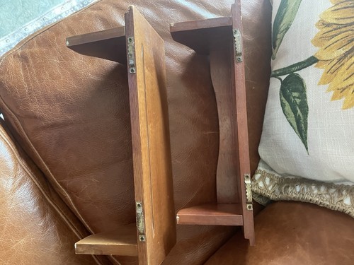 VTG Wooden Wall Shelf’s Set of 2 With Plate Groves. Cute Decor - Picture 2 of 3