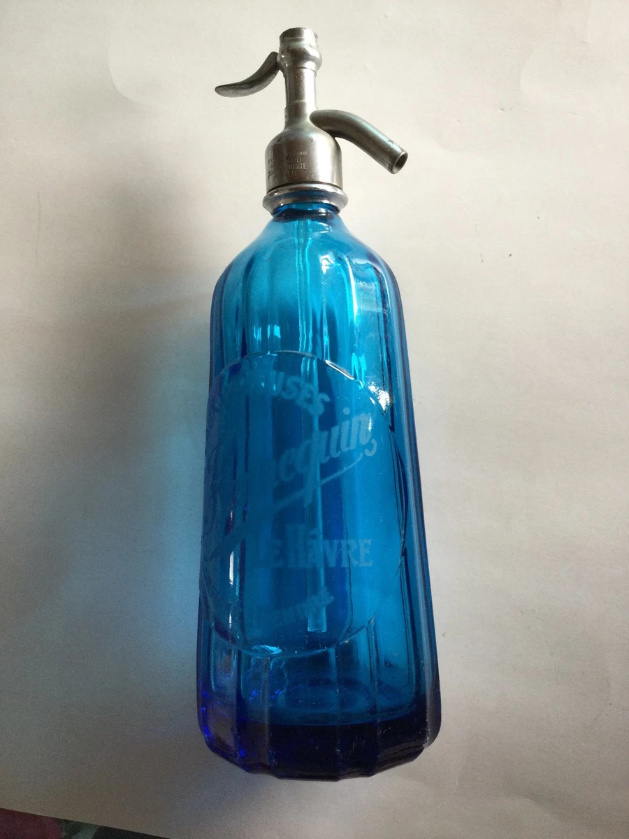 SIPHON BLEU Ancien EAU DE SELTZ COMPAGNIE ROUENNAISE DES EAUX MINERALES