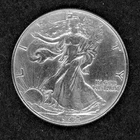1942 Walking Liberty, silver Half-dollar, circulated, ungraded