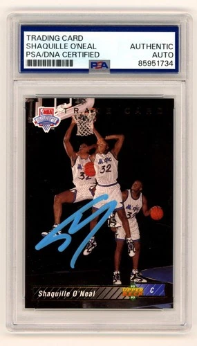 Shaquille O'Neal 1992-93 Upper Deck NBA Draft #1B RC Signed PSA Authentic Auto